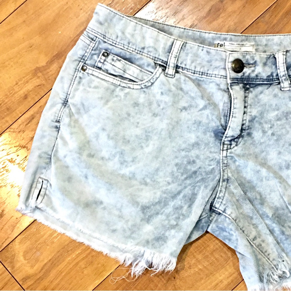 Free People acid Wash corduroy cotton cut off style shorts summer beach